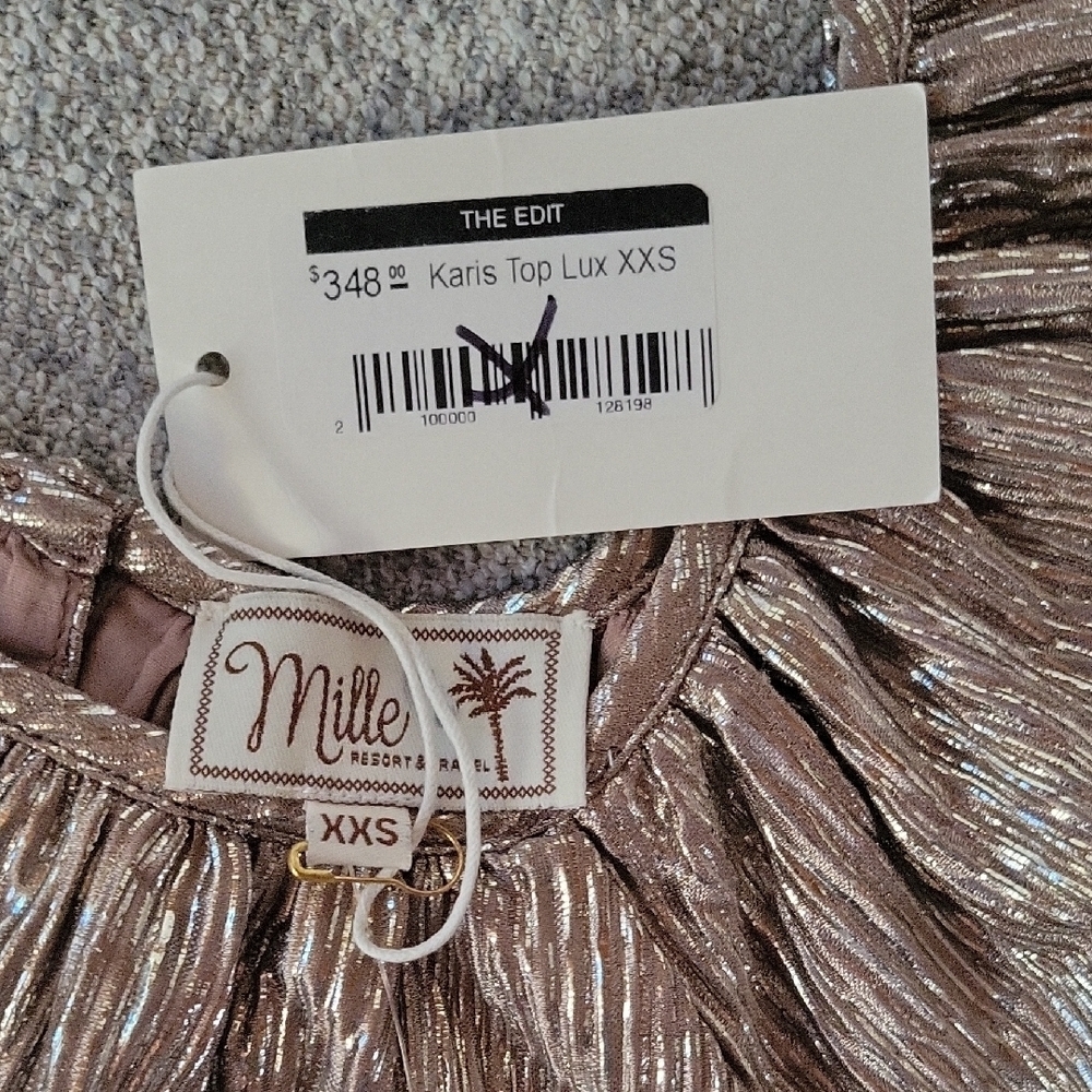 Mille Resort & Travel ,Karis Top Lux  Metallic Gold  Women's Top Size XXS-M - Picture 10 of 15